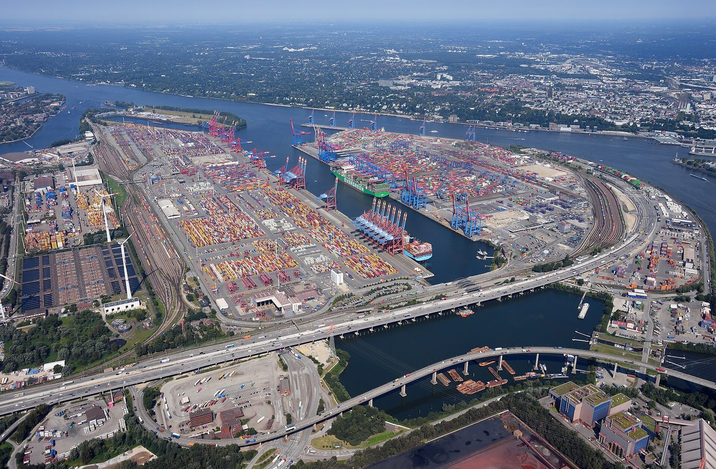 The container port of Hamburg