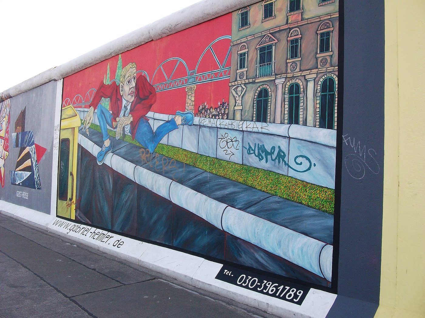 A painted section of the Berlin Wall at the East Side Gallery