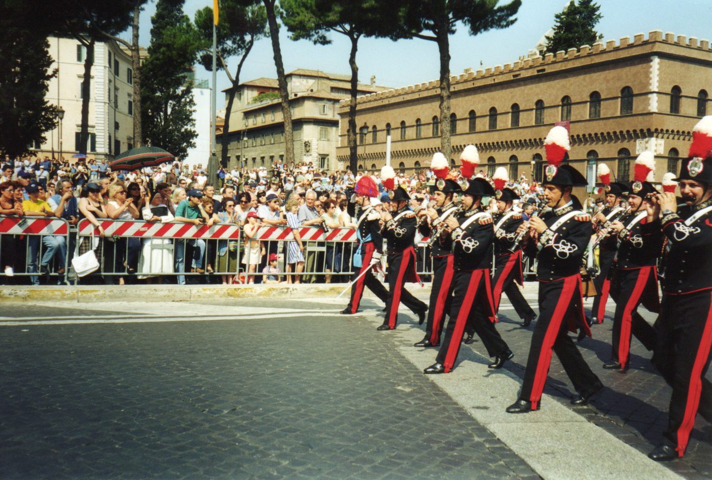 A band of the Carabinieri in the military parade for the Festa della Repubblica on 2 June